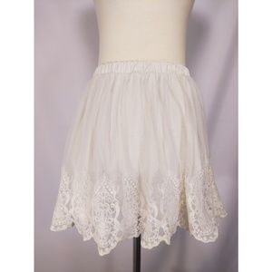 White crochet lace BoHo skirt